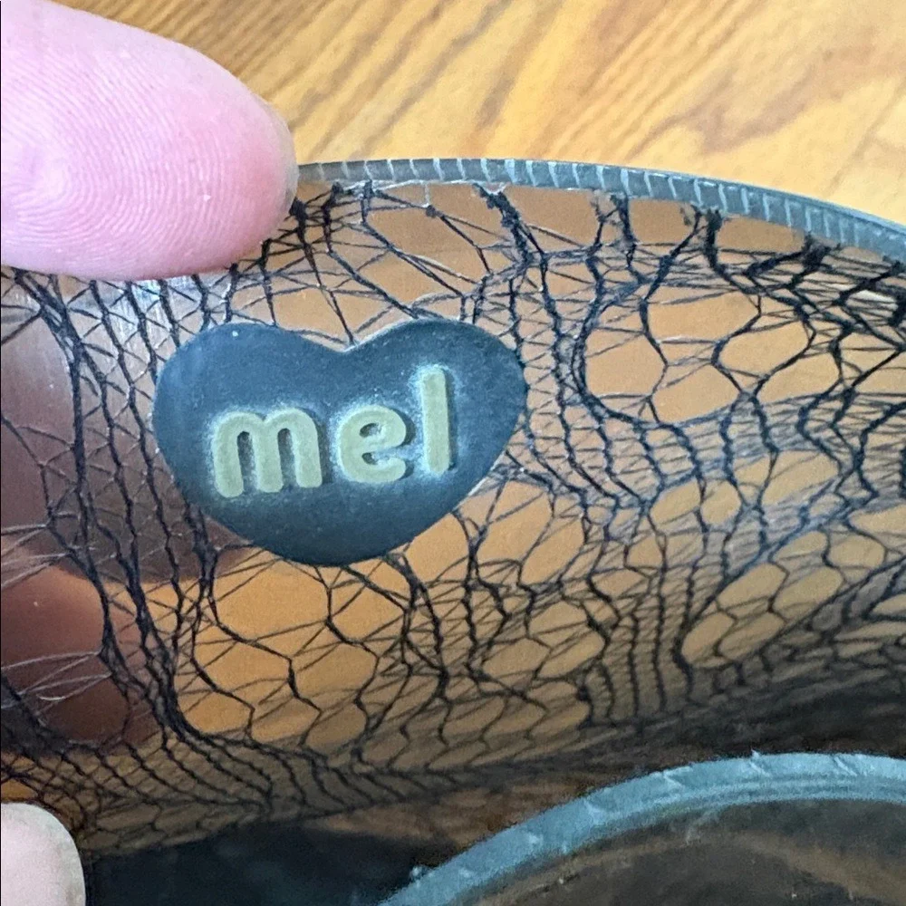 Mel‎ by Melissa Lace lined Jelly Rain Booties Black size 7